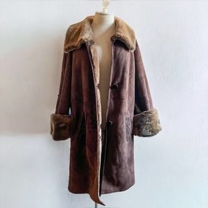 Italian brown shearling coat